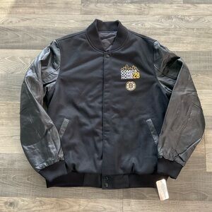 Boston Bruins NHL Wool Blend Leather Varsity Jacket Men’s XL Comics Come Home 28